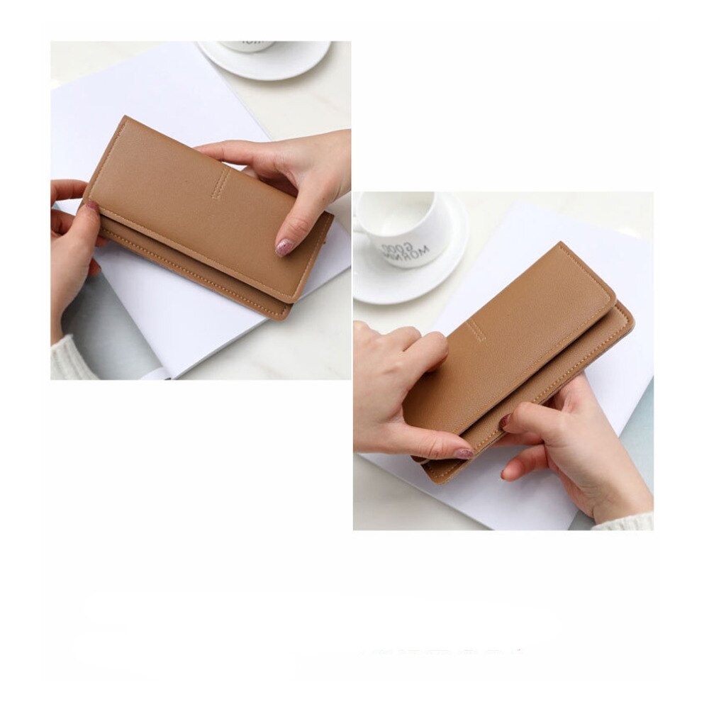 Style Women Purse Europe And America Simple Ultra-thin Wallet Coin Card Phone Holder Soft Leather Female Clutch Bag