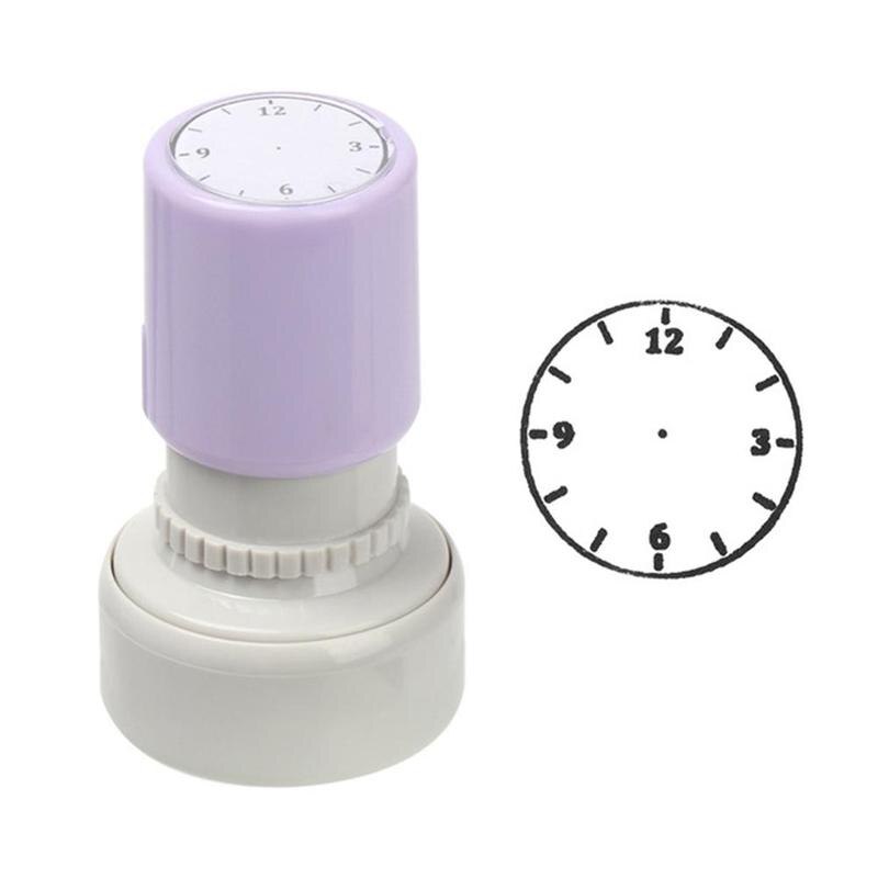 Tampon d'horloge 1 pièce, outils d'enseignement pour enfants, apprentissage, horloge, horloge, sceau, école primaire G7S9: black 3