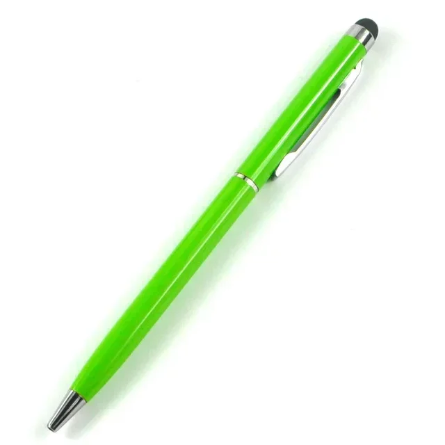 20-200 pennen per pakket Mini metalen 2-in-1 Stylus Universele balpen Aangepast logo Tekstgravure Kantoor School Reclamepen: Light Grey / Black