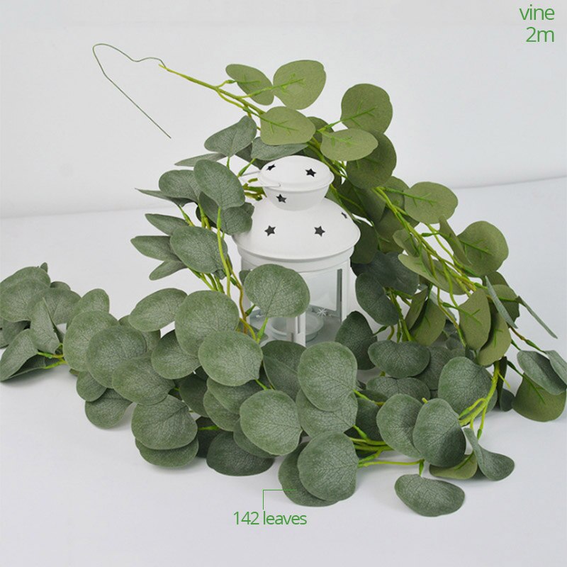 Vand græs eukalyptus plast kunstige planter palmeblad grøn plast blomst plante bryllup hjem pary dekoration bord dekorationer: J