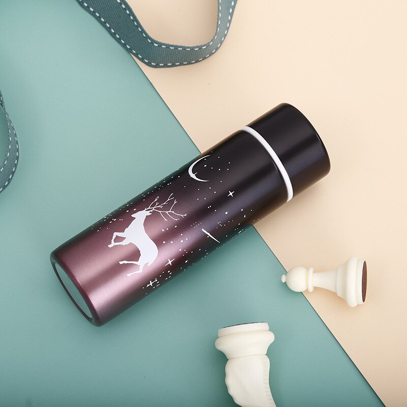 kreskówka Thermo składany kubek przenośny kubek termiczny ze stali nierdzewnej robić kawy herbata kemping izolowany mini termos butelka: F