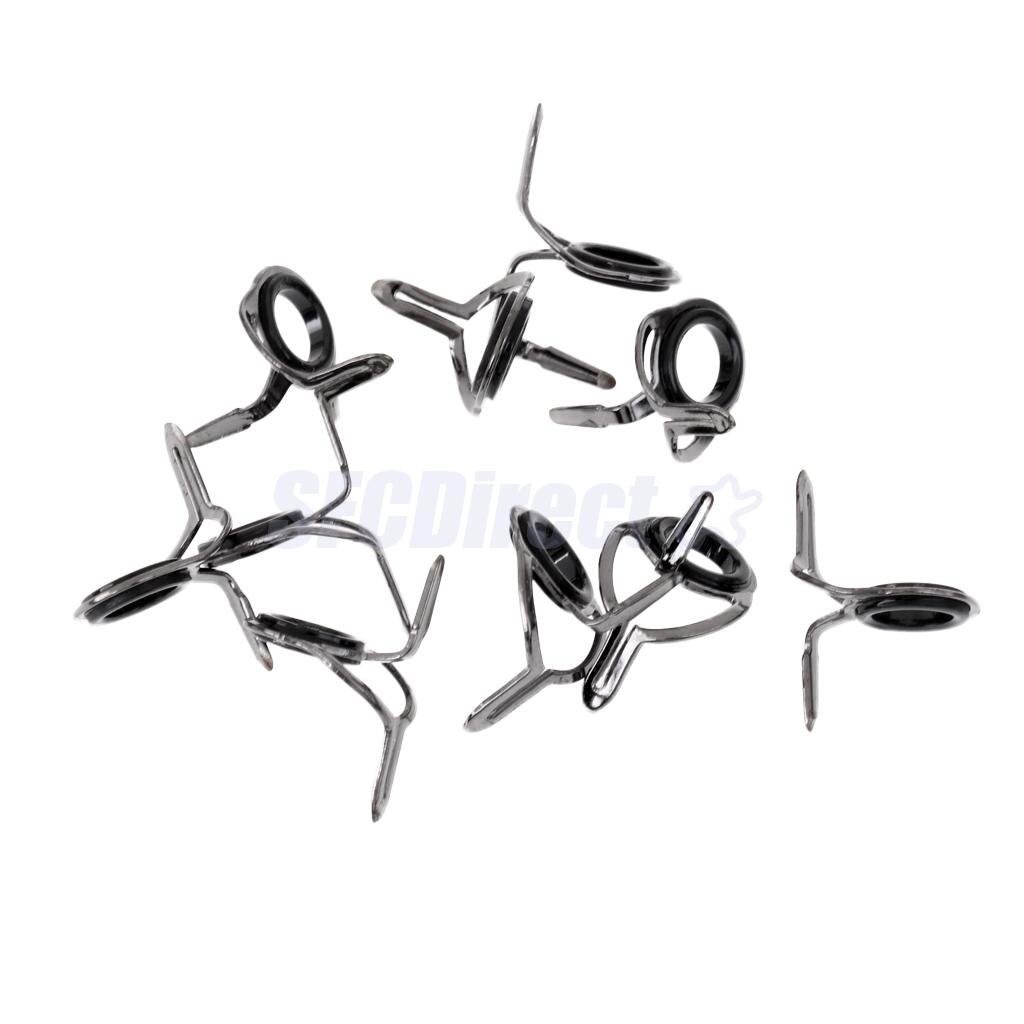 10Pcs Ceramic Rod Eye Rings Fishing Rod Guides Tip Stainless Steel Frame Rod Tips Building Component: Size 10