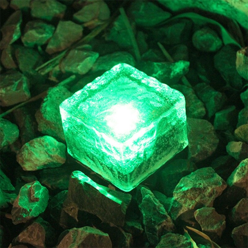 DLMH – spot lumineux LED solaire en verre, imperméable, luminaire décoratif de paysage, idéal pour une pelouse, une cour ou des escaliers: green
