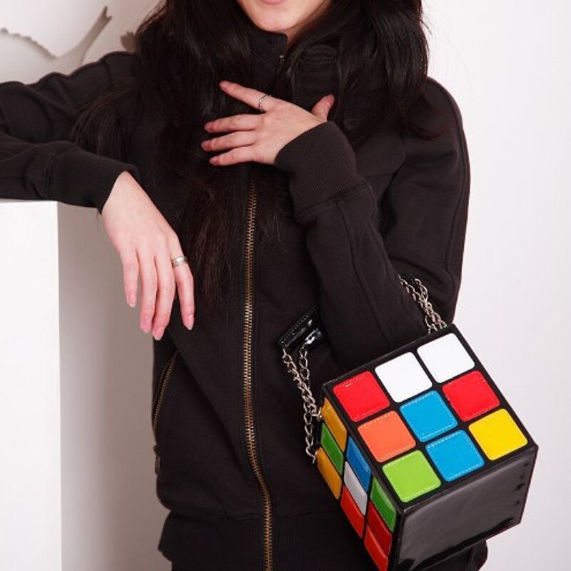 lindo Cubo de Rubik forma llevar a mano bolso mujer bolsos y bolsos de de lujo