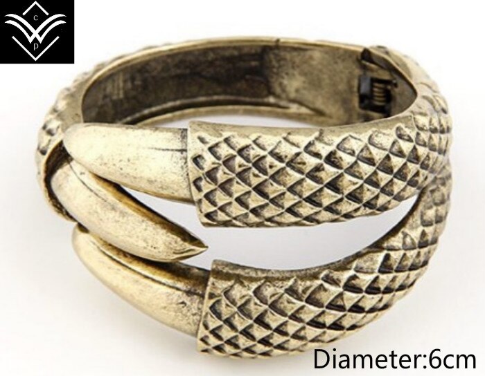 Estilo Vintage Antique Brass Eagle Talon pulseira