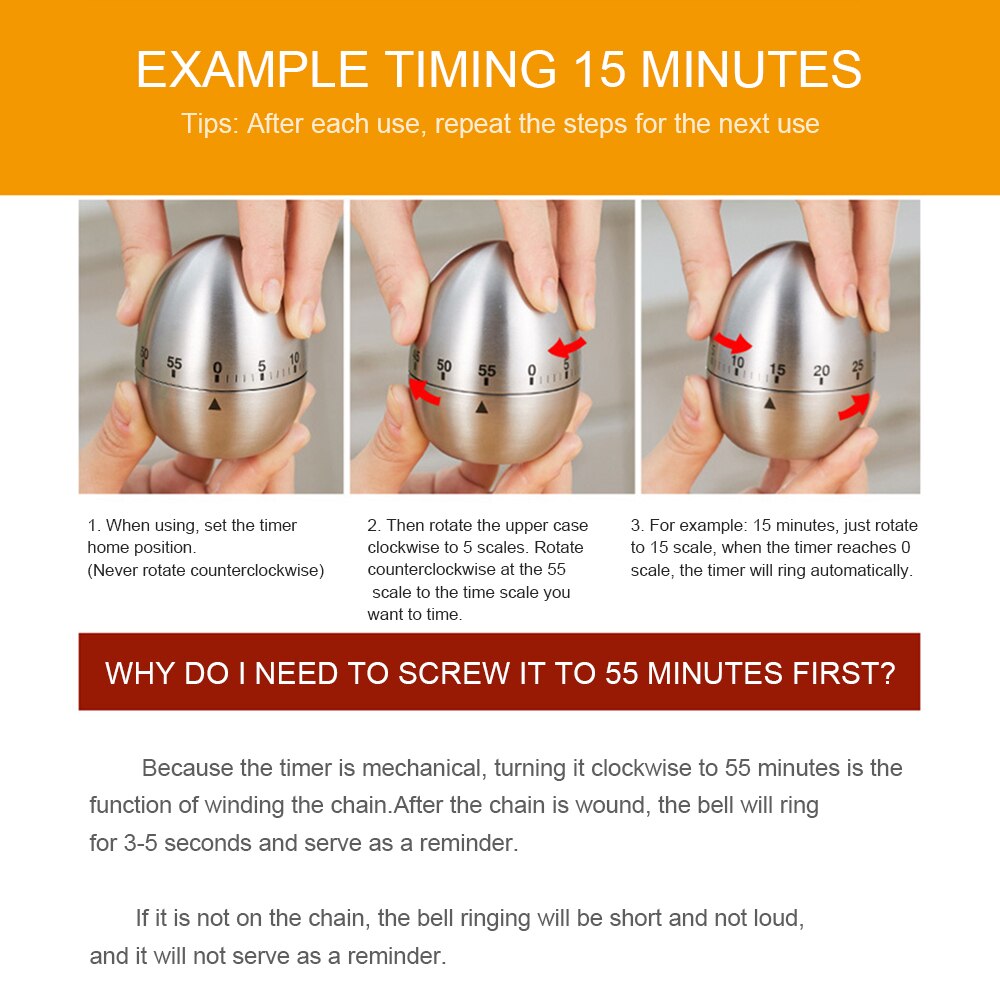 Mechanical Kitchen Timer Game Count Down Counter Alarm Cooking Tool 60 minutes Temporizador hour meter Minuterie Kitchen Timer