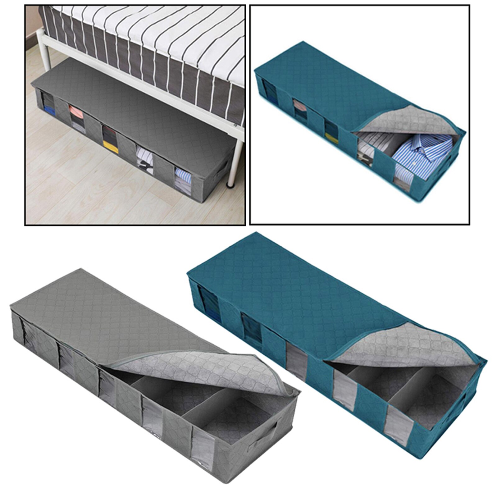 Foldable Under Bed Storage Bag Box Clothes Shoes Tidy Organizer for Dorm