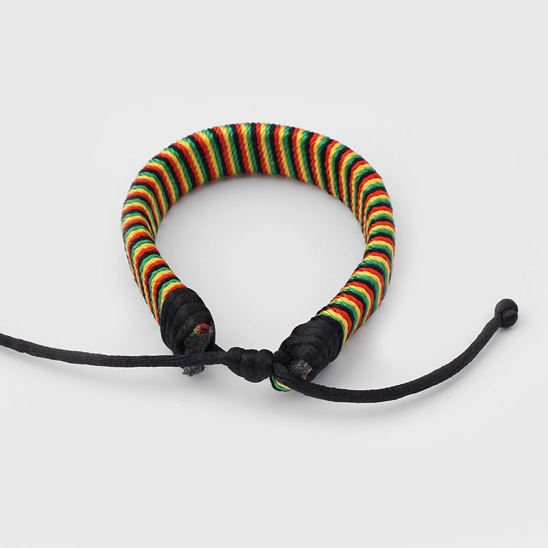 1Pcs Rasta Silk Cord Cotton Wrap Leather Bracelet Adjustable Braid Bracelets For Men Women Frendship Bracelets Jewelry