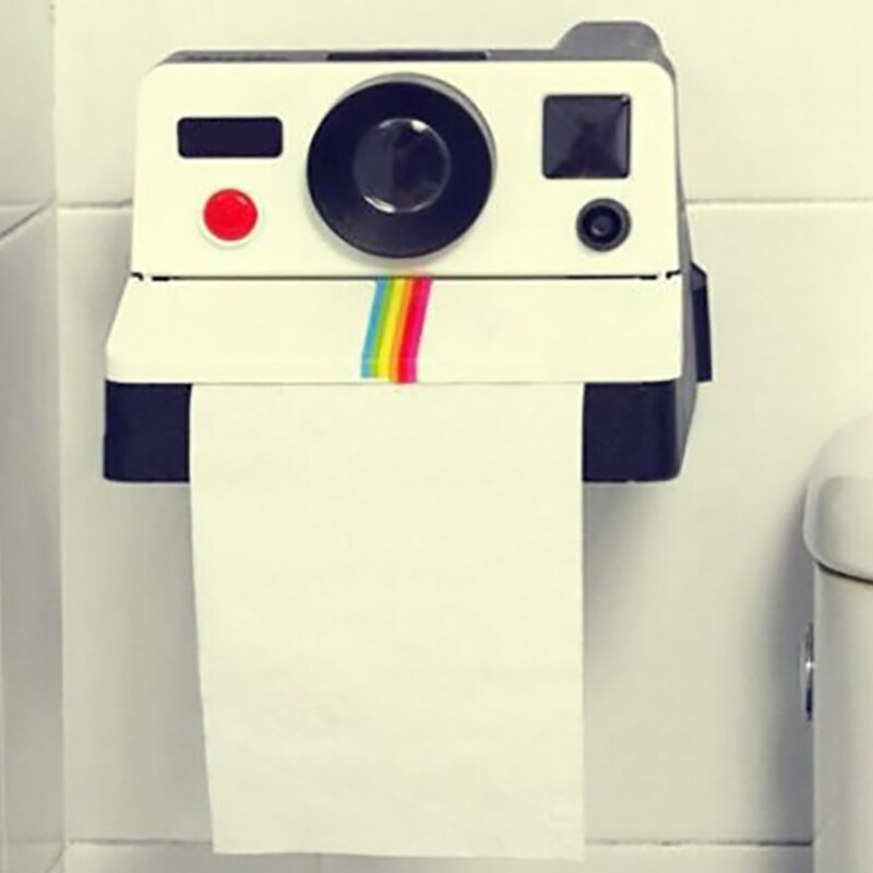 Caja de pañuelos con forma de cámara Polaroid para baño, Portarrollos de papel higiénico Retro para decoración creativa, nueva