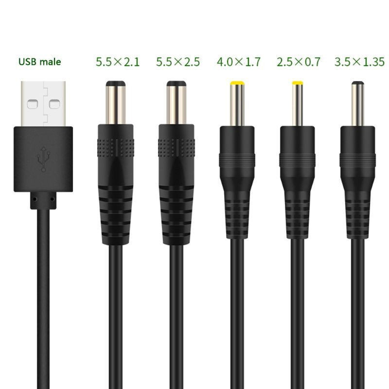 USB a DC de Cable de carga de Puerto Cable de alimentación línea DC/5,5x2,1/DC 5,5x2,5 DC/3,5x1,35/DC/4,0x1,7/DC/2.5x0 7