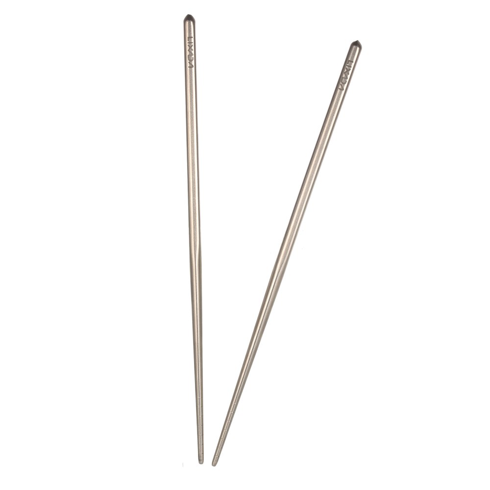 Palillos chinos Lixada 1 par de palillos chinos de titanio portátiles exquisitos Palillo Chino antideslizante para Sushi palillos chinos reutilizables Coreanos
