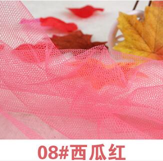 10Yards 150cm Soft Tulle Mesh Lace Fabric Wedding Dress Cloth Netting Mosquito Net Solid Color Pettiskirt Veil Ball Gown Tutu: watermelon red