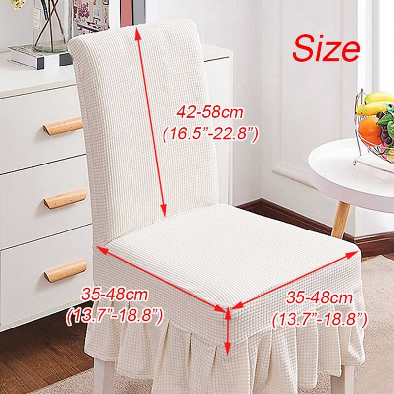 Waterproof Stretch Solid Color Skirt Dining Table Chair Cover Restaurant Chair Cover Skirt Stool Cover