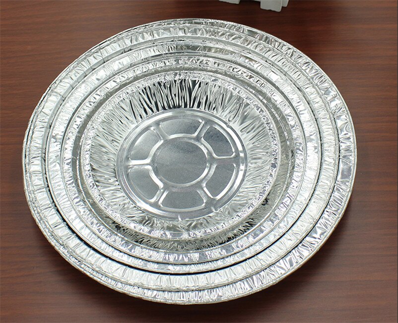 XMT-HOME disposable pizza tray foil plate foil BBQ plates kitchen cooking tools thickening aluminum dish plates 125pcs/lot