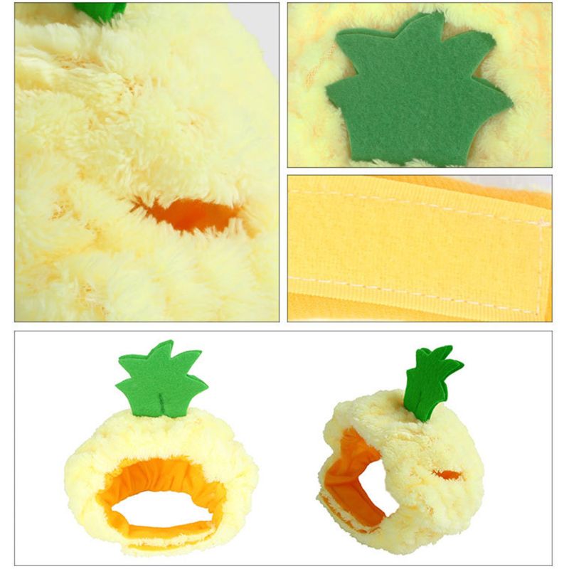 Sombrero divertido con forma de piña para gato, sombreros de noche de brujas para perro, calentador de orejas y cuello de lana, disfraz para mascota, vestido de