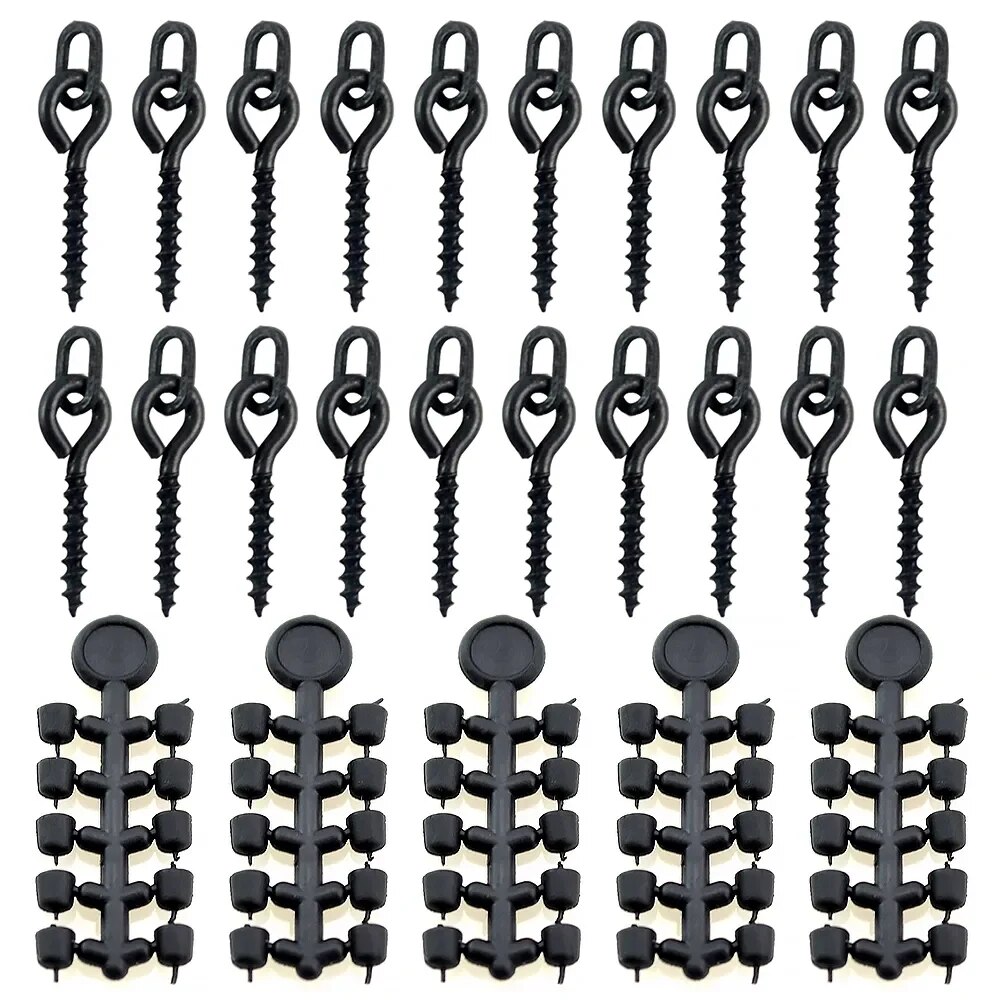Hirisi 50 Stuks Rubber Kralen Voor Karper Vis Haak Karper Vissen Accessoires Vis Haak Stoper 20 Stuks Vissen Boilie Schroef Chod Rigs: Oranje