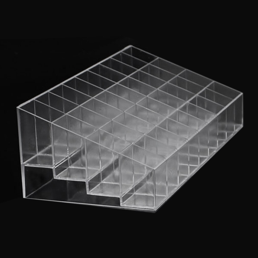 Transparent Multifunctional Home Bedroom Lipstick Stand Case Cosmetic Makeup Tools Organizer Holder Plastic Box: 24.5x11x7.5cm