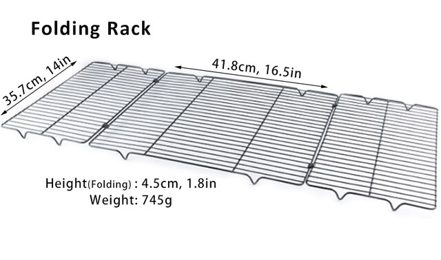 Stainless Steel Foldable 1/3 Tier Bakery Baking Cookies Making Desserts Cake Cooling Racks: Folding Rack