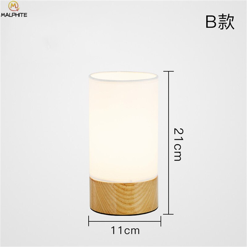 Lámpara de mesa de madera nórdica moderna sala de estar dormitorio lámparas de noche Mesa hogar niños habitación decoración iluminación lámpara Aparato de madera luminarias: C