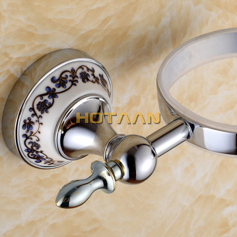 Wc Borstel Houder, Keramische Solid Brass Construction Base, Badkamer Accessoires YT-11812