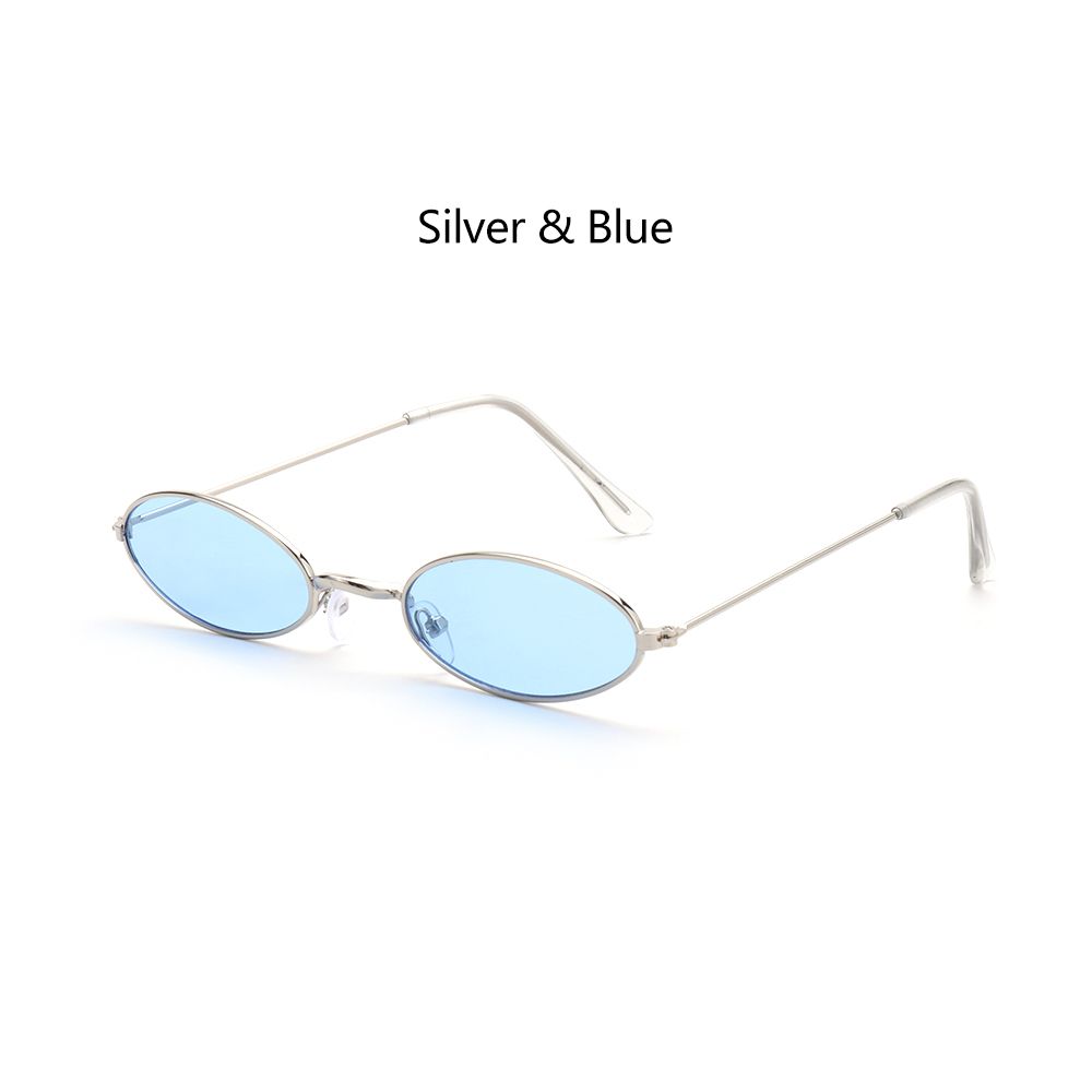 Gafas de sol ovaladas con montura pequeña para hombre y mujer, lentes clásicas de estilo Retro, de Color metálico, a la: Rosa