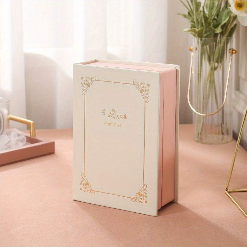 Glamorous Magnetic Jewelry Organizer Chic Diary Shaped Box for Bracelets Necklaces Rings Secure Storage: Beige