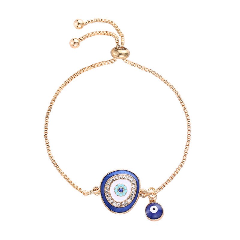 Turkse Blauwe Crystal Evil Eye Armbanden Voor Vrouwen Meisje Verstelbare Pulseras Mujer Armband Sieraden Armband Bedels Bijoux: 10076