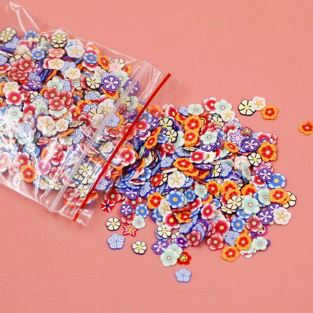 1000pcs Fruit Slices For Nail Art Slime Addition All For Slime Filler Lizun Diy Charm Slime Accessories Supplies Decor Toy: Flowers Slices