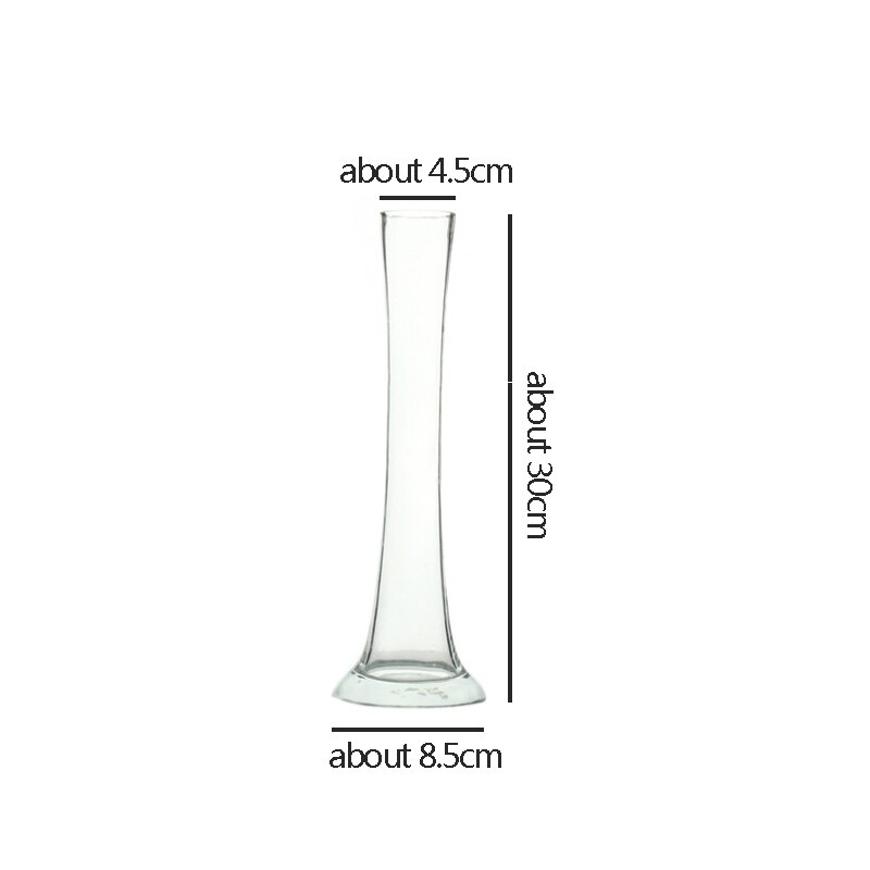 Giemza glas høj vase gennemsigtig hydroponisk luftplante 1pc cylinder rør rundt høje blomstervaser rent værktøj til hjemmet: 30cm