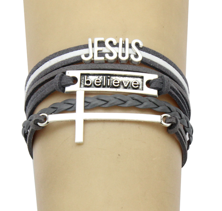 Kruis Van Jezus Armband Jesus Fish Christian God Jezus Jewelrychristian Religieuze Sieraden Armbanden: Black