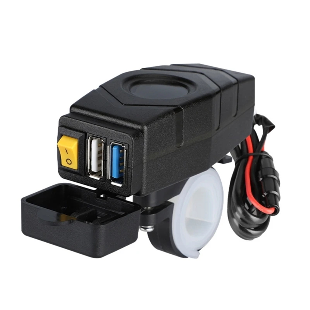 C1FB 20-80V E-bike stuur USB-oplader 24V 36V 48V 60V QC3.0 snelladeradapter (rood licht)