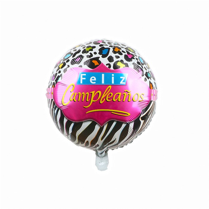 10 stk 18 tommer rund form feliz cumpleanos spansk tillykke med fødselsdagen indretning mylar folie helium balloner globos baloes luftkugler: Fluorescensgul
