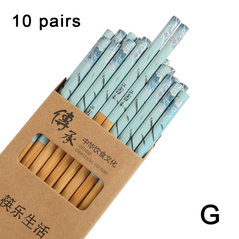 Chinesischen Stil Gedruckt Stäbchen Kasten einstellen Stäbchen Lebensmittel Kochen Hohe Stäbchen Wesentliche Lange Produkt Chine W6K9: G
