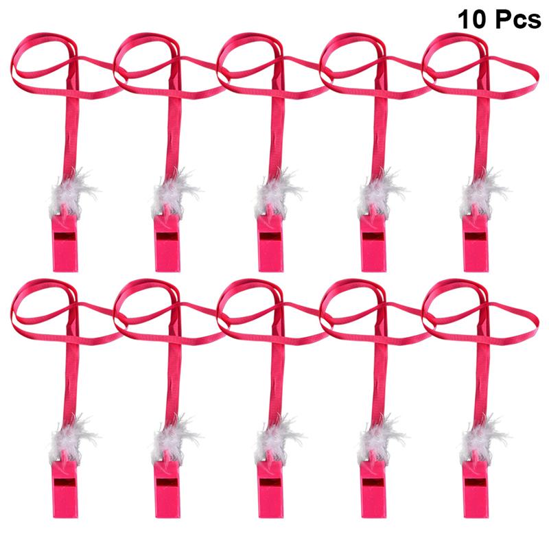 10pcs Novelty Whistle Plastic Reusable Feather Whistle Necklace for Hens Party Bachelorette Party Girls Party Cosplay Supplies