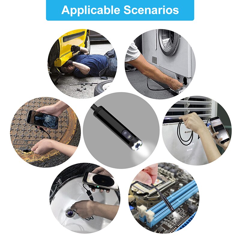 Dual Lens Endoscoop 2MP 1080P Hd Voor Android Telefoon Endoscoop Camera 8Mm Ip67 Usb C Camera met Led Licht Borescope