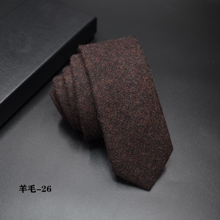 Wol Smalle Stropdas Voor Mannelijke Werk Casual Wedding Bruidegom 6 Cm Stropdassen Das Formele Neckcloth Bruidsjonkers Ties Mannen: 26