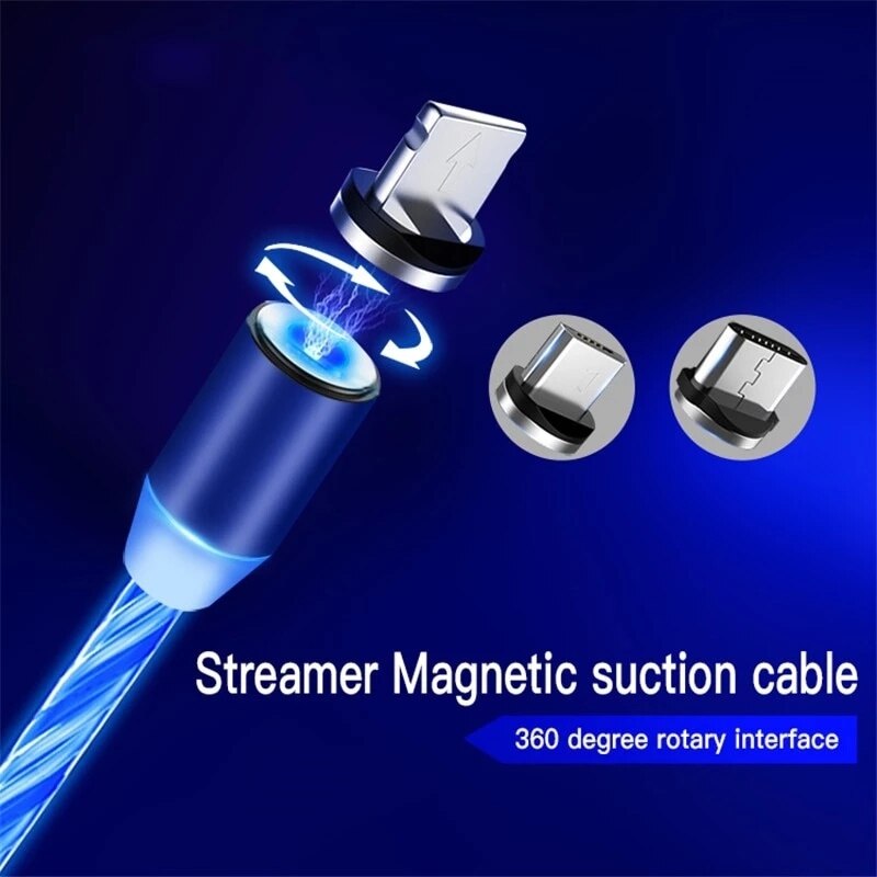 Leuchten LED Beleuchtung Schnelle Ladung Magnetische USB Typ C Kabel Magnetische Kabel USB Mikro Ladegerät Kabel Draht für iPhone Huawei samsung