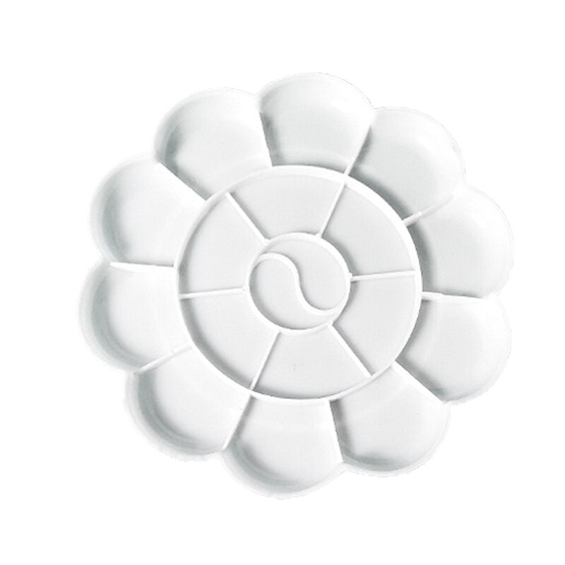 Paleta de plástico REDONDA/Ovalada para dibujo artístico, bandeja de colores para acuarela/Gouache/Herramienta de pintura china, paleta de pintura blanca,: Round-big