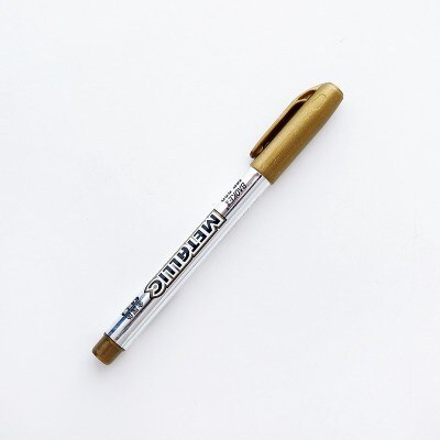 1pc Gold Silber Schnelle Trockene Wasserdichte dauerhaft Öl Marker Stifte Reifen CD Stoff Zeichnung Gruß Karte Unterschrift Kalligraphie Stift: Gold