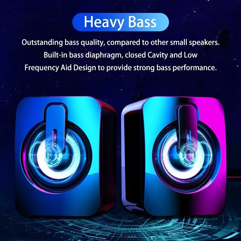 Datorhögtalare för pc bärbar dator stationär dator bluetooth bärbar ljudlåda musik trådlös trådad usb mini kolumn akustik