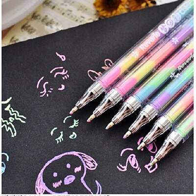 Farve skift pen sort papir fluorescerende maling blyanter blyanter skrivemarkører highlighters kontor skoleartikler