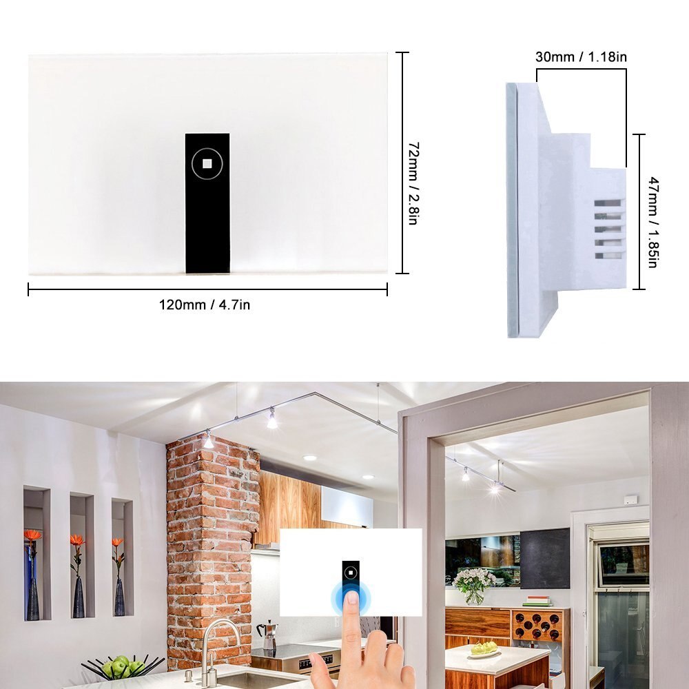Interruptor de luz inteligente SHGO para Alexa WiFi, interruptor de pared inalámbrico On/Off, sincronización, Control de aplicación remota por voz, Compatible