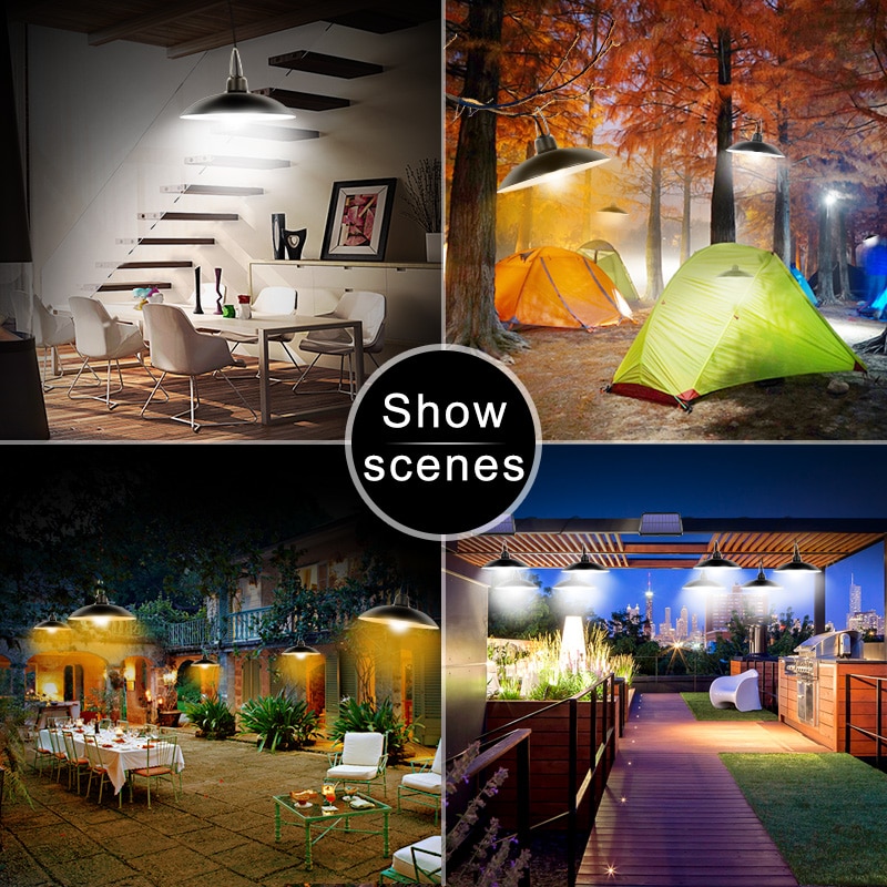 Solar- Schuppen Lichter draussen drinnen 16 LED Solar- Anhänger Licht Lampe Für Camping Wasserdichte Beleuchtung Für Garten Hof Dekoration