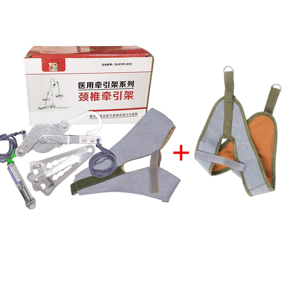 Neck Traction Cervical Neck Traction Device Over Door Neck Massager Device Stretcher Adjustment Chiropractic Back Head Massager: A set Hbox and belt
