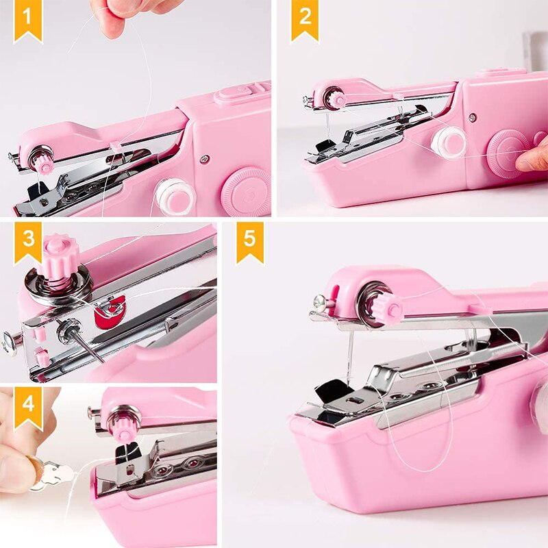 Handheld Sewing Machine Portable Mini Small Stapler Hand Sewing Machine Handy Stitch Cordless Lightweight for Thin Fabric