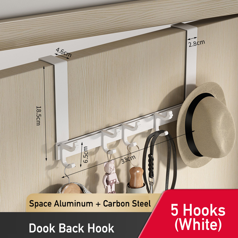 Metal dørbøjle til hjemmet køkken badeværelse bruserum over døren kroge aftagelig tøj frakkeophæng opbevaring organisering: Dyb blå