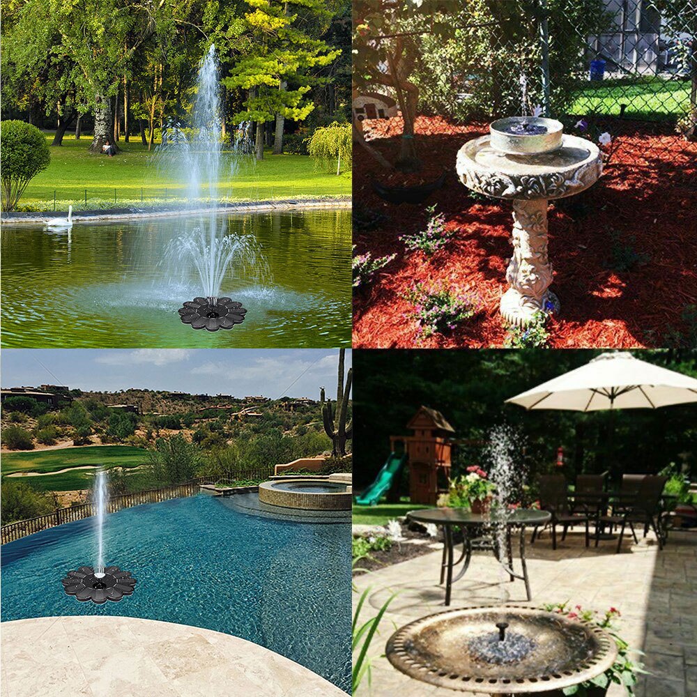 Solar Water Fountain Pool Pond Waterfall Fountain Garden Decoration Outdoor Bird Bath Solar Powered Floating Water Pump Fountain