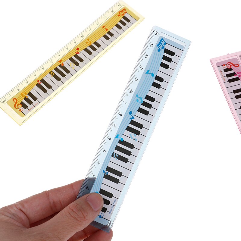 1pc 15cm Cute Cartoon Piano Musical Note Ruler bookmarks School Student Ruler ruler color random