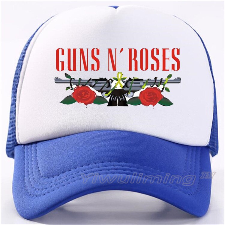 NewSummer Trucker Caps Guns and Roses Cool Summer Black Adult Cool Baseball Mesh Net Trucker Caps Hat for Men Adjustable: 3