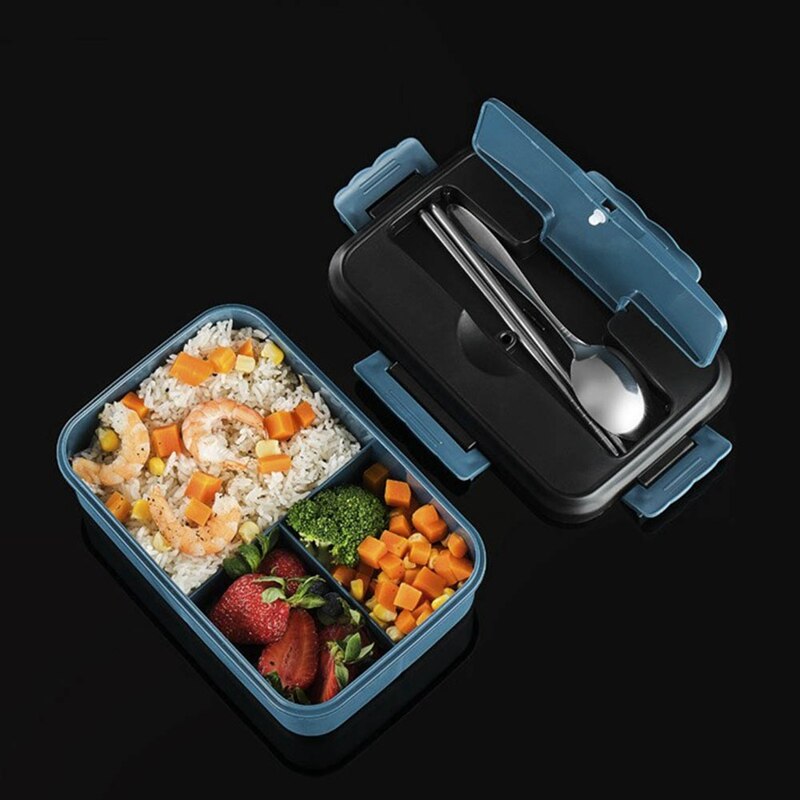 Japanese-style Plastic Lunch Box For Kids Sealed Student Lunch Box Adult With Lid Fast-food box Microwave Oven Heating Bento Box: BL